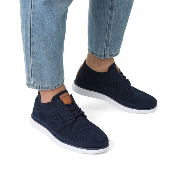 [KnitFlex Breeze] Men's Knitted Oxford Sneaker Shoes - DARK BLUE - 6
